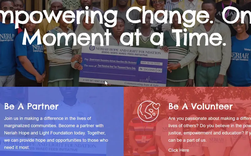 Neriah Hope & Light Foundation website
